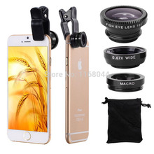 Universal Clip 3 in 1 Camera Lens Kit for smartphones – Fish Eye Lens / 2 in 1 Macro Lens & Wide Angle Lens -Black