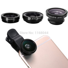 Universal Clip 3 in 1 Camera Lens Kit for smartphones Fish Eye Lens 2 in 1