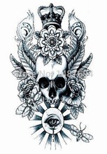 AX50-Temporary Tattoo Armband/Skull Vs Totem Vs Crown/waterproof Big size fake tatoo sticker body art/Arm,Armband,hand,belly