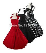 free shipping collar 1950s fashion vintage rockabilly dress plus size S 6XL