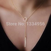 Fashion Gold Plated Simple collier choker necklace body chain vintage jewelry Long Pendant Necklaces Jewelry necklace women