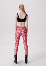 2014 new recreational digital printing wholesale and retail of red muscle exercise Leggings SLgs9064