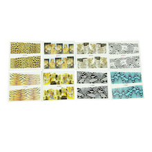 Durable 8sheets Tiger Snakeskin Colorful Sexy Leopard Pattern Decals Transfer Stickers on nails Nail Art Fingernails