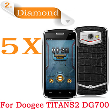 Diamond Sparkling Protective Film 4 5 Mobile Phone Doogee Titans2 DG700 dg700 5pcs lot Doogee DG700