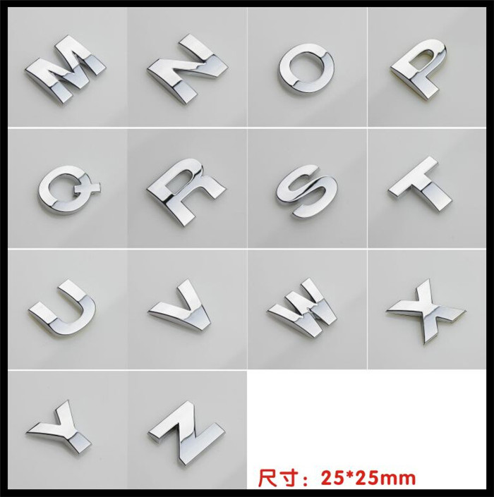 0 93 pc English Letter Stickers Arabic Numbers Decals for automobile car logo badge emblem brands