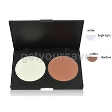 New Pro 2 Colors Concealer Face Powder Palette Makeup Beauty Contour Cosmetic