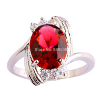 Wholesale Wedding Oval Cut Ruby Spinel & White Sapphire 925 Silver Ring Size 6 7 8 9 10 11 12 Cocktail Jewelry Rings Free Ship