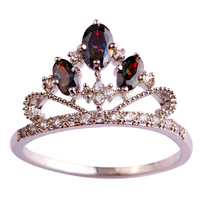 Wholesale Stylish Lady Rainbow Topaz & White Sapphire 925 Silver Ring Size 6 7 8 9 10 11 Fashion Jewelry Style Free Shipping