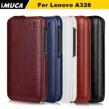 IMUCA new 2015 fashion brand Original Lenovo A328 luxury flip Leather Case cover Lenovo A328 4