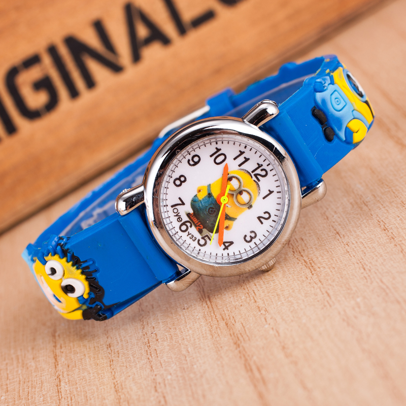 Cutely Cartoon Watches For Children Kids Boys Girls Minion Watch Casual Silicone Quartz Wristwatch Relogio Clock