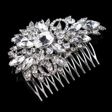 Crystal Rhinestone Flower Wedding Party Bridal Hair Comb Hairpin Clip Jewelry