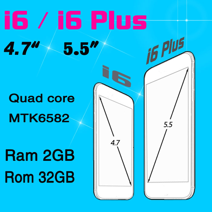 i6 phone 4 7 inch MTK6582 Quad Core i6 Plus Phone 5 5 inch Metal Body