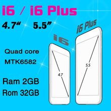 i6 phone 4.7 inch MTK6582 Quad Core i6 Plus Phone 5.5 inch Metal Body Smartphone Android 4.4 OS 8MP Fingerprint