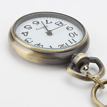 Unisex Alloy Analog Quartz Keychain Watch Bronze 