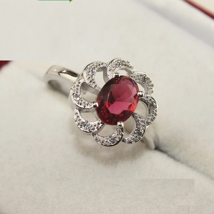 40 off Fashion Ruby Engagement Rings 925 Sterling Silver CZ Diamond Jewerly Red Crystal Ring for
