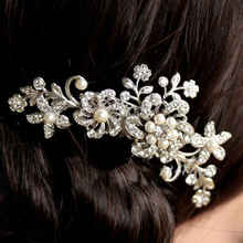 2015 Spring Wedding Bridal Flower Hairpins Rhinestone Headpiece Hair Pin Hair Claws Wedding Jewelry E CH
