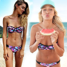 Sexy Women Bikini Push up Padded Floral Print Swimsuit Bra Swimwear Bathing Suit