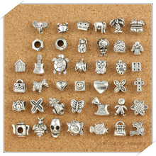 Free shipping! 40pcs mixed Tibetan silver beads jewelry alloy beads fit pandora bracelet DIY AC01