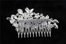 Beautifu flower Bridal Wedding Crystal Tuck comb Pearl Hair Comb Hair Jewelry