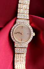 Wholesale Full Diamond Rhinestone Rose Gold Luxury Quartz Ladies Watch Women Dress Friend Christmas Gift 88W10053