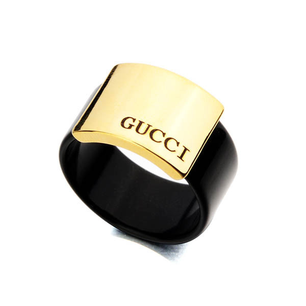 Free Shipping High Quality Fashion Jewelry Black Letter 18K Gold Plated Acrylic Rings MJ0377 