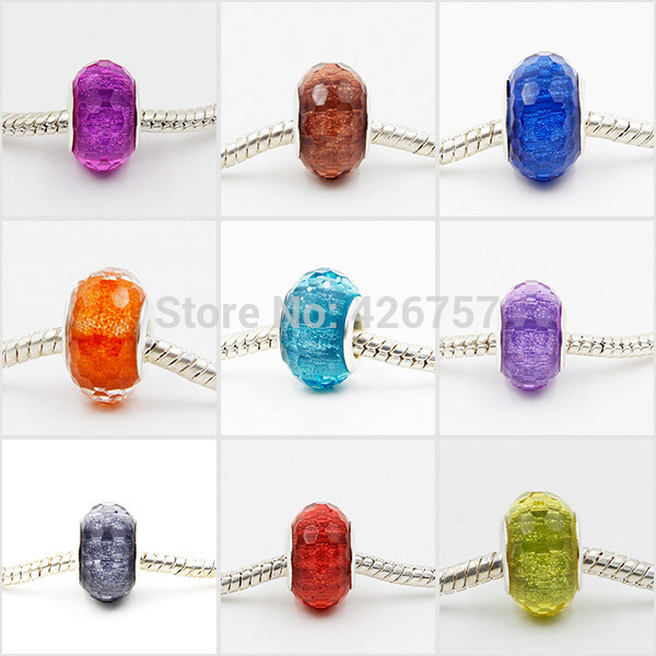 5 pcs The new macroporous resin beads mixed color Glass beads fit Pandora charms necklaces European