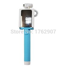 Original Universal Monopod Portable Wired Cable Selfie Stick with Rearview Mirror Phone Holder for iPhone Samsung