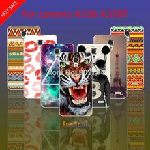 For Lenovo A536 A358T Case Aztec Eiffel Tower Lips Tiger Cat Deer Galaxy Panda Hard Cover