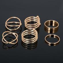 2015 latest fashion punk gold plated stackable midi ring sets for women bagues ensemble bijoux wholesale