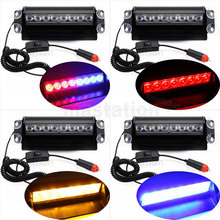 Red Blue 8 LED High Power Strobe Flash Warning EMS Police Car Light Flashing Firemen Fog