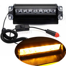 Red Blue 8 LED High Power Strobe Flash Warning EMS Police Car Light Flashing Firemen Fog
