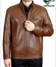 Spring 2015 new men’s leather jackets coats male slim stand collar leather clothing men leather coat jacket outerwear,M-3XL
