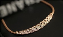 New Fashion gold silver Rhinestone necklaces for women 2015 statement metal choker collar Pendants necklace vintage