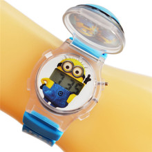 relogios masculinos 2015 Despicable Me Minions style cartoon digital watch for children Christmas present silicone strap