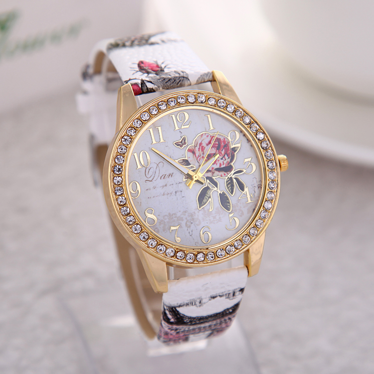 2015 New Brand Dress Casual Clock Female Relogio Watch Diamond Wristwatches Luxury Quartz Women Silicone Fashion