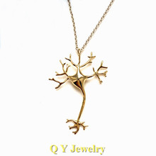 Science Jewelry Hippie Chic Neuron Brain Nerve Cell Necklace Colar Boho Neuron Necklaces Ladies Fashion Neclaces For Women
