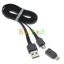 2 in1 Micro USB Syn Data SPEED Charge Cable For Iphone 5,6 Samsung Smartphone