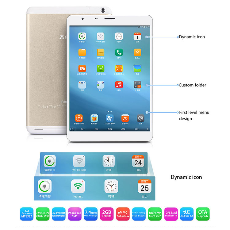Original 7 9 inch Tablet PC Capacitive IPS Touch Screen Android 4 2 2 MT8392 Octa