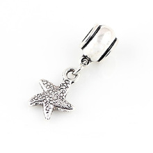 Alloy Starfish Pendant Spring DIY beads Spacer Murano Chunky Bead Charm Pendant Fit For Pandora Bracelet