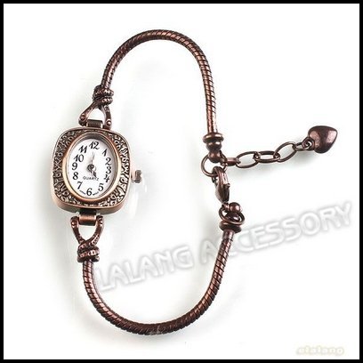 3pcs lot Free Shpping Women s European Bracelet Watch Antique Red Copper Jewelry Findings Charms 20cm