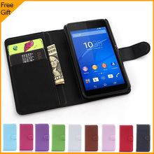 Luxury Wallet PU Leather Case Cover For Sony Xperia E4g Dual E2033 E2003 Cell Phone Shell Flip Back Cover With Card Holder Stand