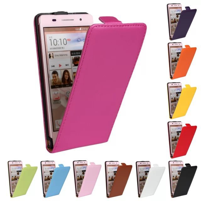 Luxury Genuine Real Leather Case Flip Cover Mobile Phone Accessories Bag Retro Vertical For Huawei Ascend