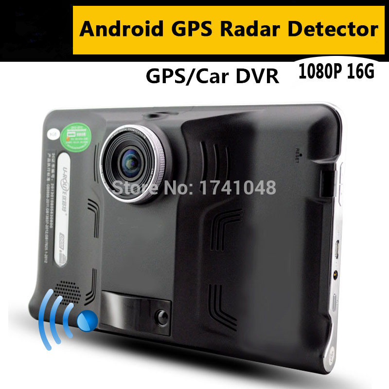 2015 7 inch HD Android GPS Navigation Anti Radar Detector Car DVR 1080P Camera Recorder Truck