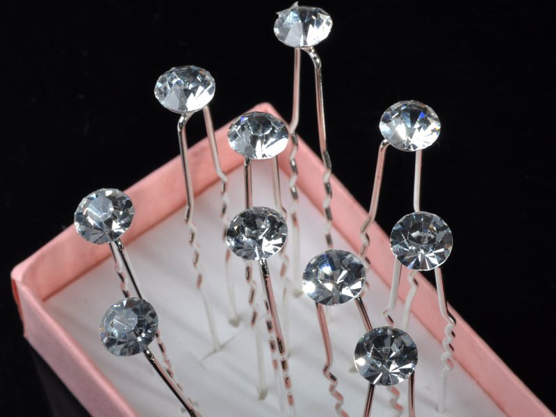 Lots 10pcs Fashion Wedding Bridal Hair Pin Clear Crystal Hairpin Clips For Women Jewelry Gift Wholesale