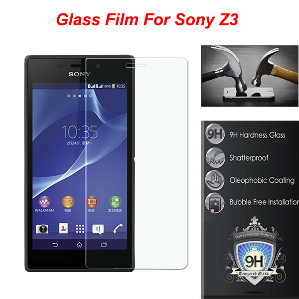 9H 0 26mm Front Protective Tempered Glass Film Screen Protector on phone For Sony Xperia Z3