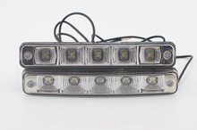 1 pair Waterproof 5 LED DRL LED Car Driving fog lamps parking Lights led Daytime Running