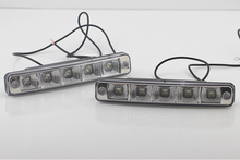 1 pair Waterproof 5 LED DRL LED Car Driving fog lamps parking Lights led Daytime Running