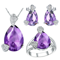 2015 Earrings and Necklace Ring Set Collar Brinco Conjuntos De Joyas Crystal Jewelry Parure Bijou Jewelery