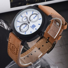2015 Luxury Men Outdoor Sport Watches Brand Military Complete Calendar Cycling Relojes Male Corium Leather Strap