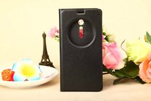 2015 New Arrival PC+leather Auto Sleep Function Case For Zenfone 2 Cell Phone Hard Case Cover Mobile Phone Accessories